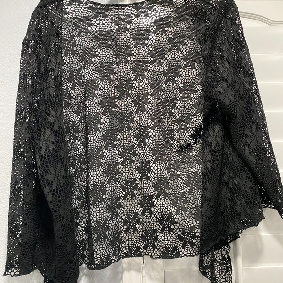 Plus Size Vasna Black Mesh Cardigan from Stein Mart - Picture 7 of 7